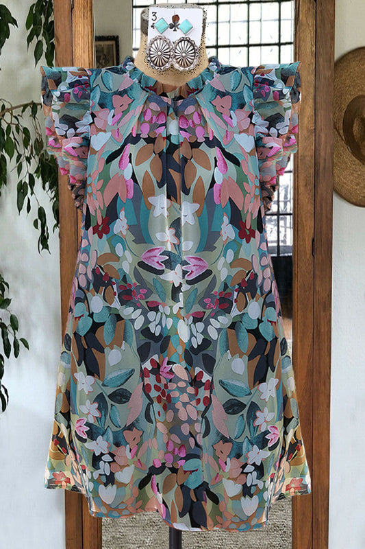 Elegant Printed Sleeveless Dress