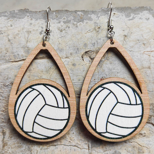 Colorful Wooden Ball Earrings