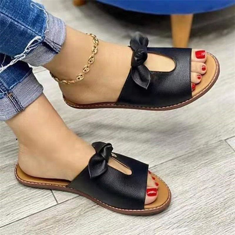 Stylish Bow Hollow Slippers