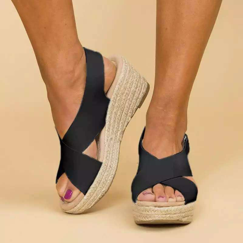 Braided Platform Wedge Sandals